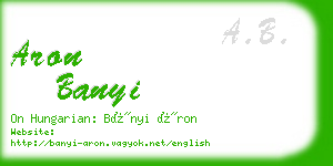 aron banyi business card